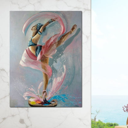 Ballet Dancer Artist Palette Canvas Wall Art