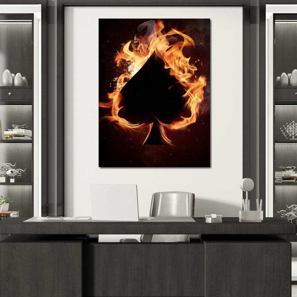 Spade on Fire Canvas Wall Art