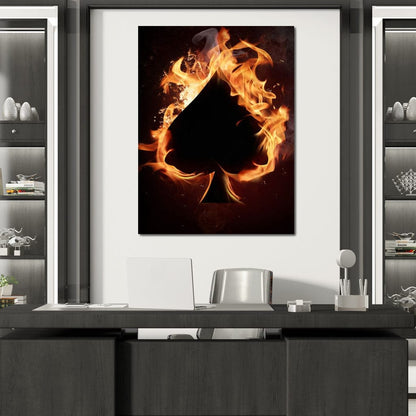 Spade on Fire Canvas Wall Art