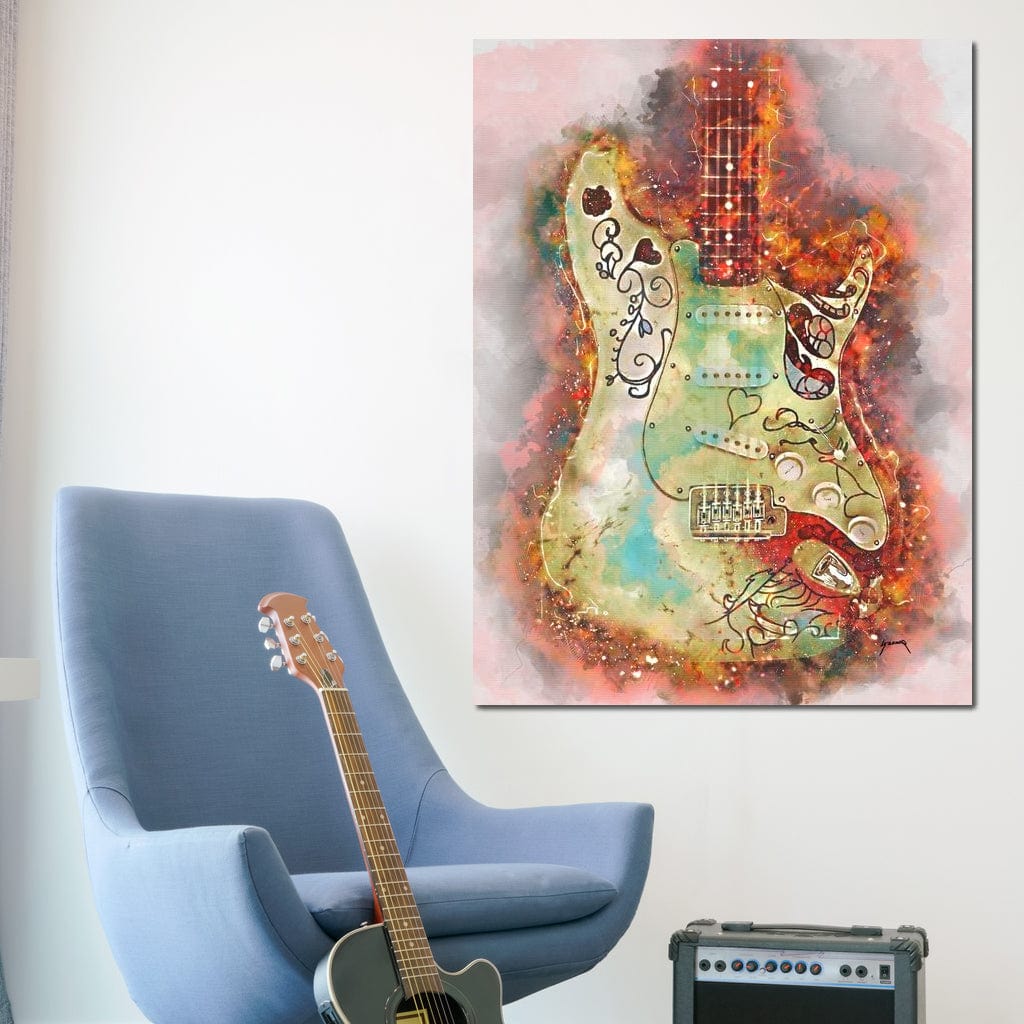 Jimi Hendrix's Guitar Canvas Wall Art