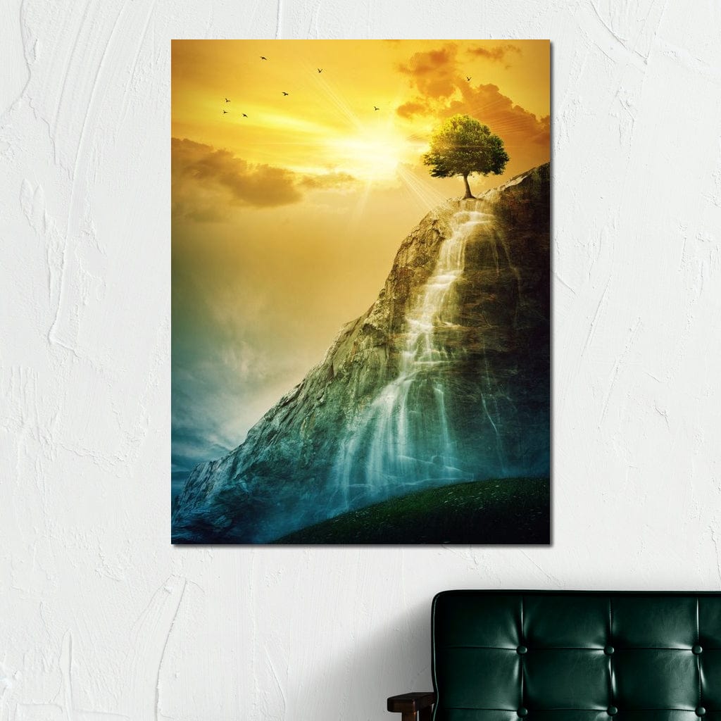 Waterfall Tree Canvas Wall Art
