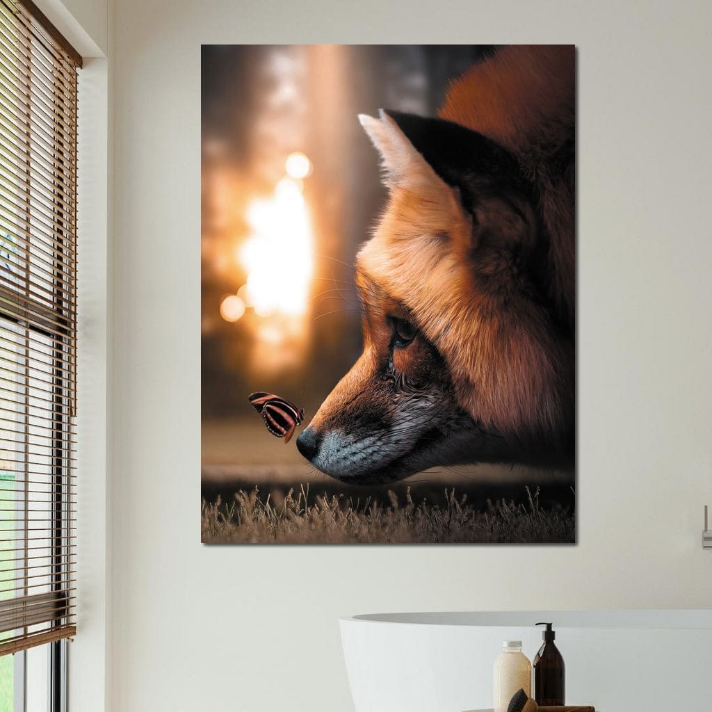 Fox Butterfly Canvas Wall Art