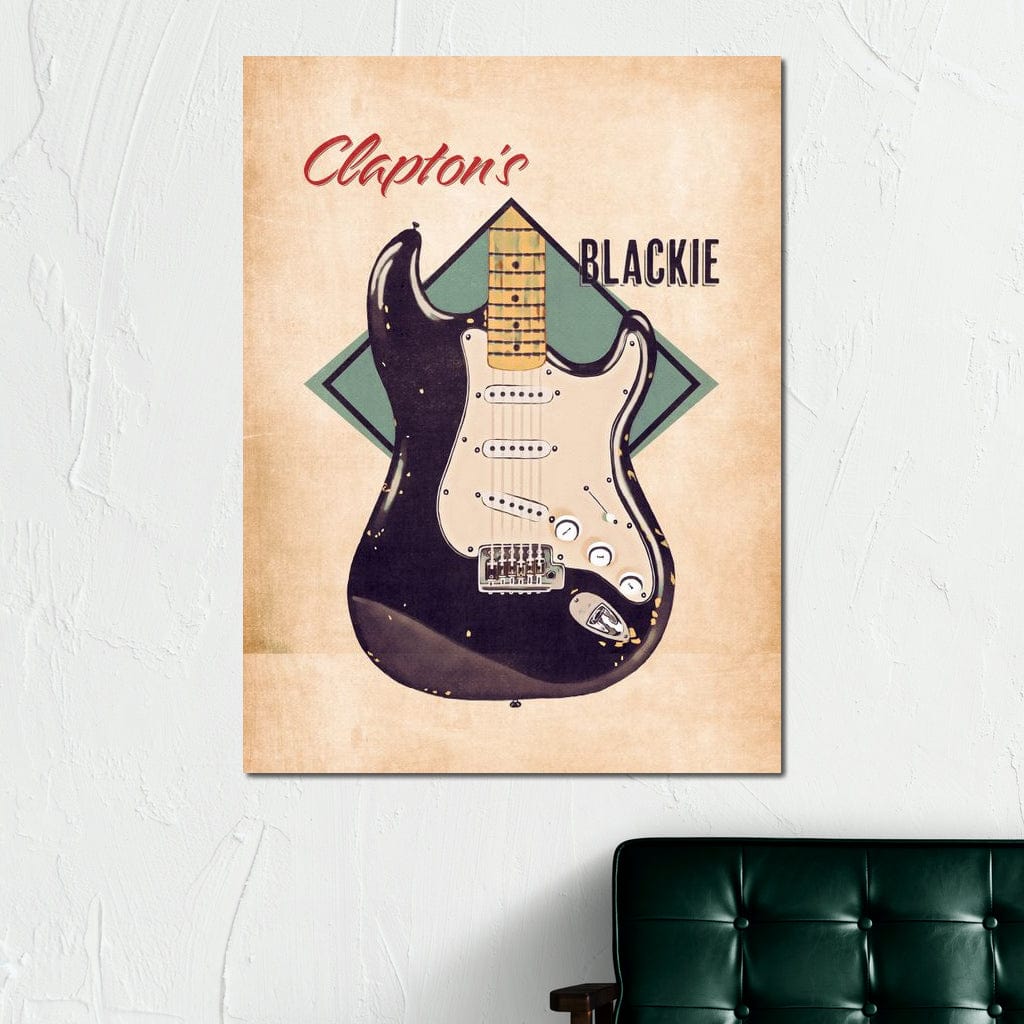 Eric Clapton's Blackie Guitar Retro Canvas Wall Art