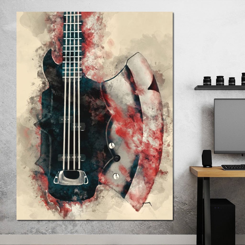 The Demon's Axe Bass Guitar Canvas Wall Art