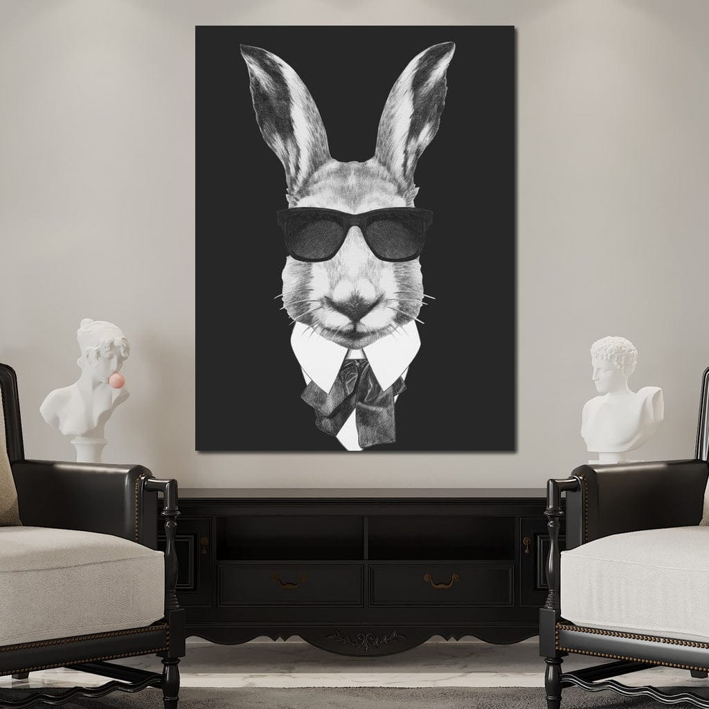 Dressed Up Rabbit Canvas Wall Art