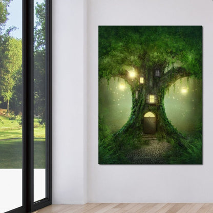 Magical Tree House Canvas Wall Art