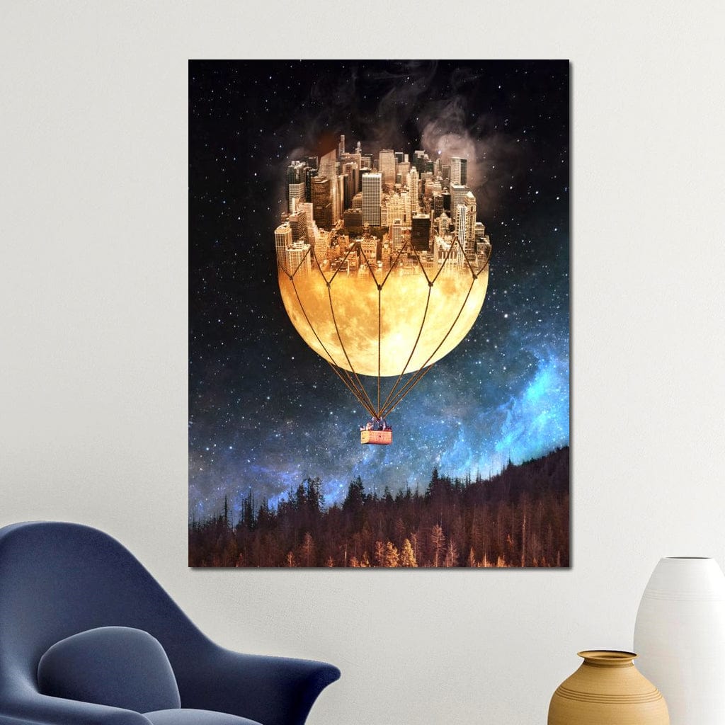 Moon Town Canvas Wall Art
