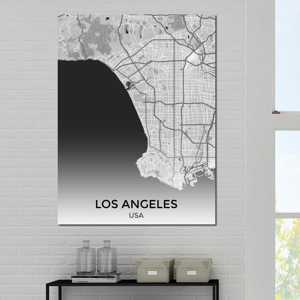 Map of Los Angeles, USA Canvas Wall Art