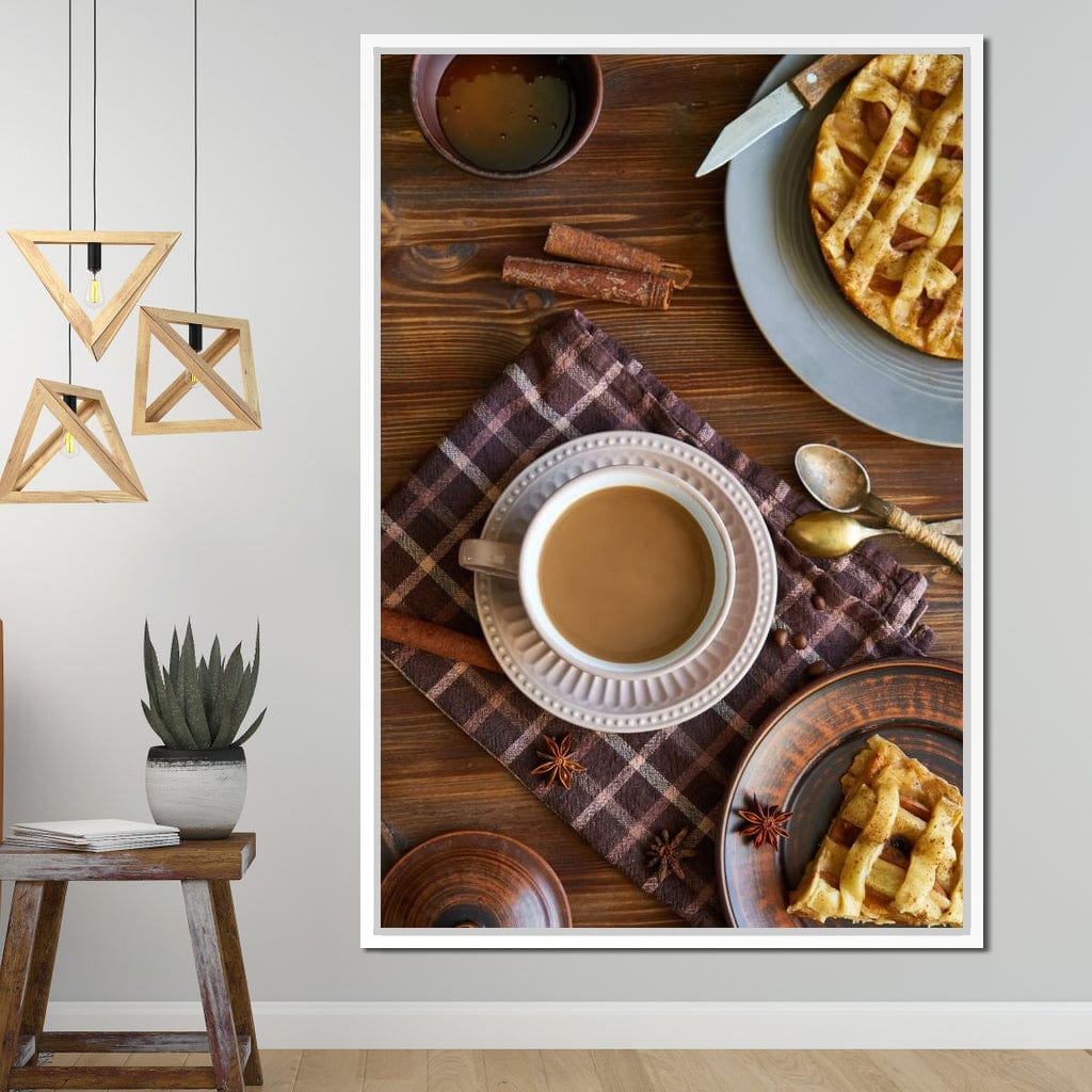 Cup of Coffee with Sugar Pie Canvas Wall Art