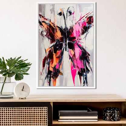 Orange & Pink Butterfly Canvas Wall Art