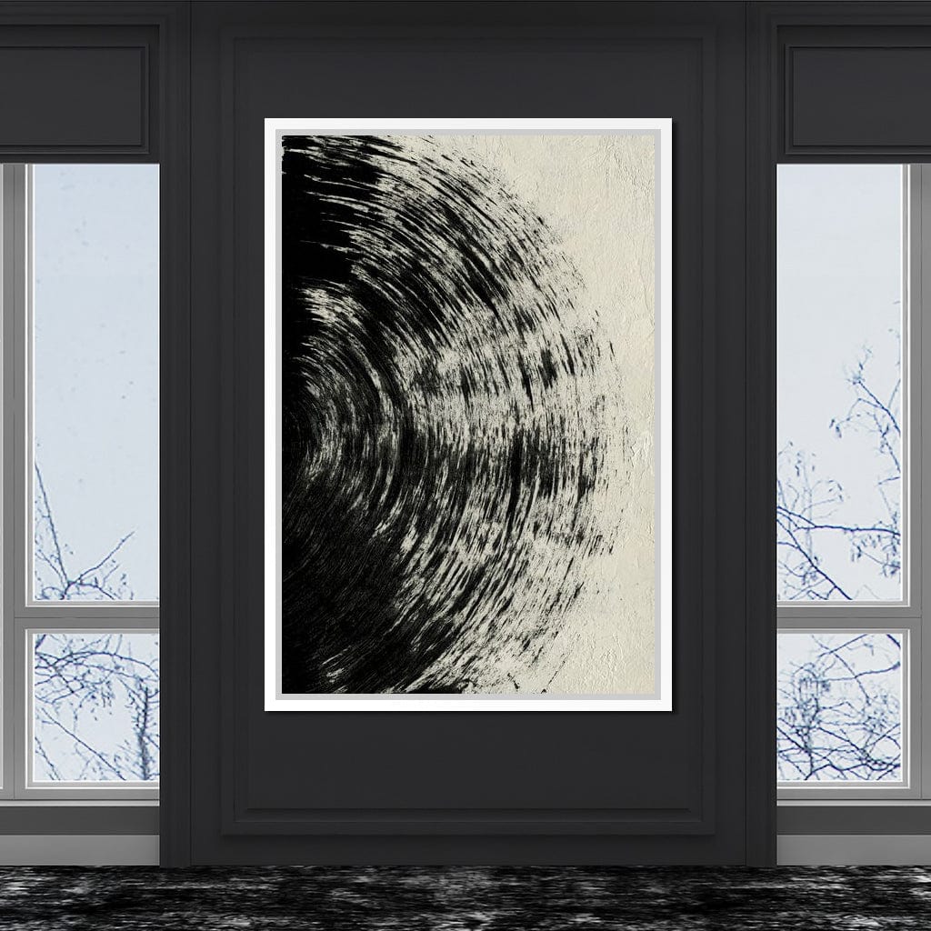 Abstract Black Circle Canvas Wall Art