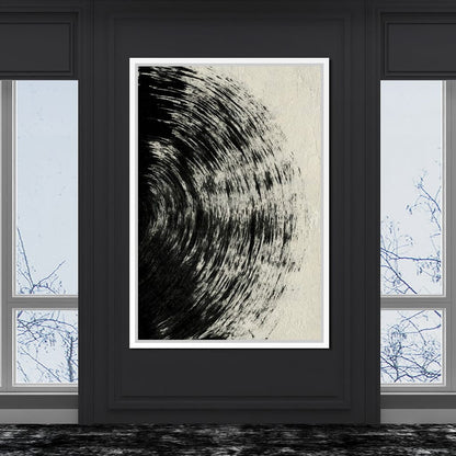Abstract Black Circle Canvas Wall Art