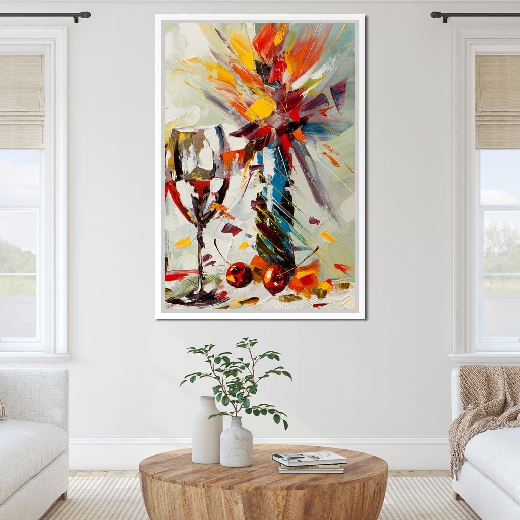 Wine & Flowers Canvas Wall Art