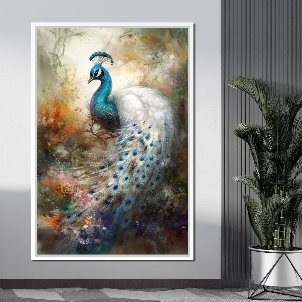 Peacock Serenity Canvas Wall Art