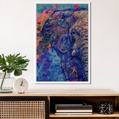 Blue Elephant Canvas Wall Art