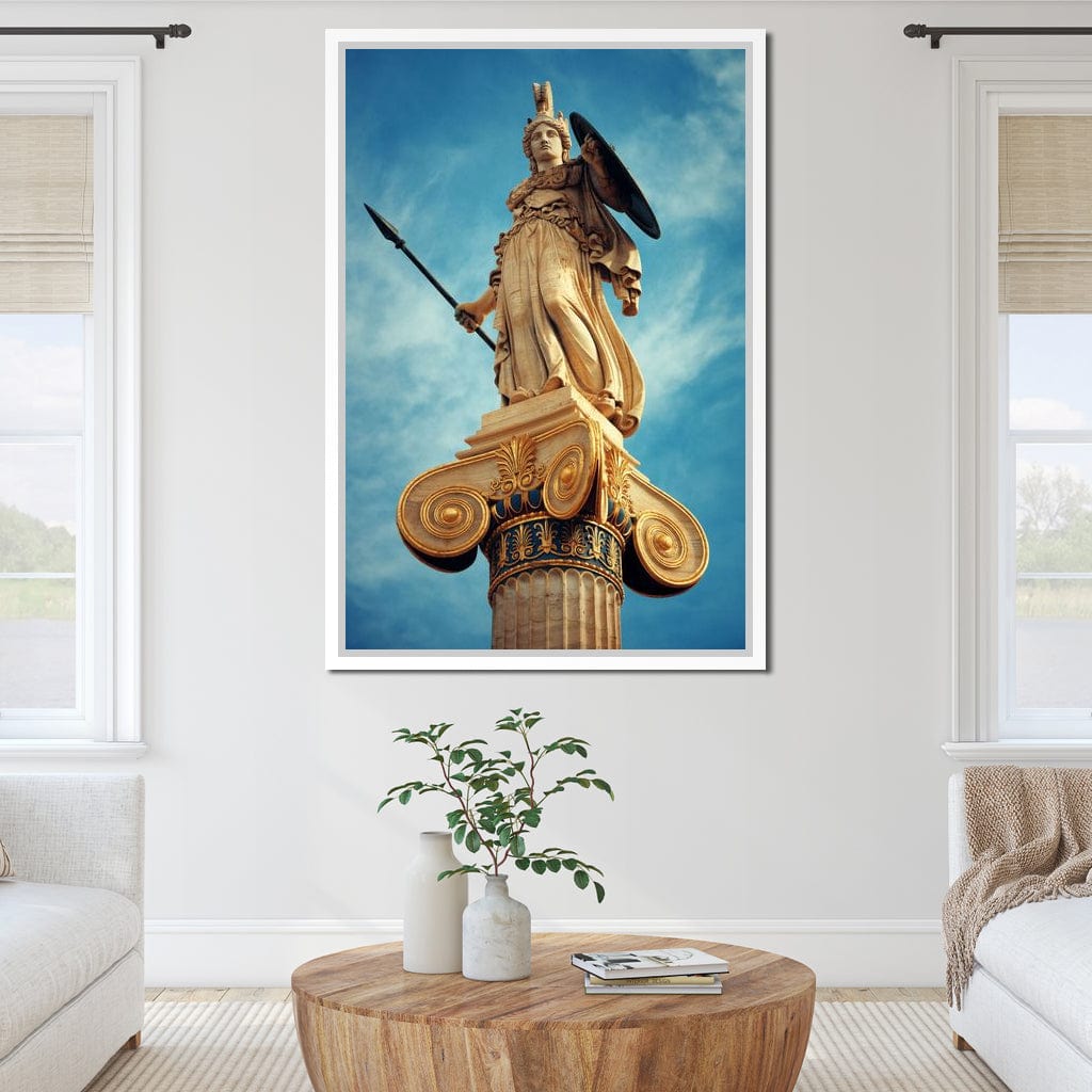 Athena Statue in Athens Canvas Wall Art