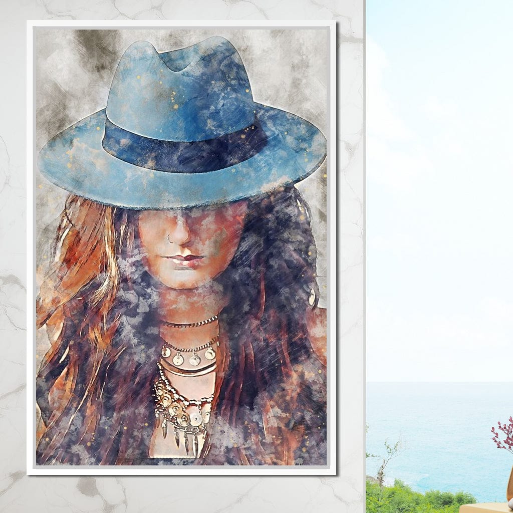 Girl in a Hat - Mateo Canvas Wall Art