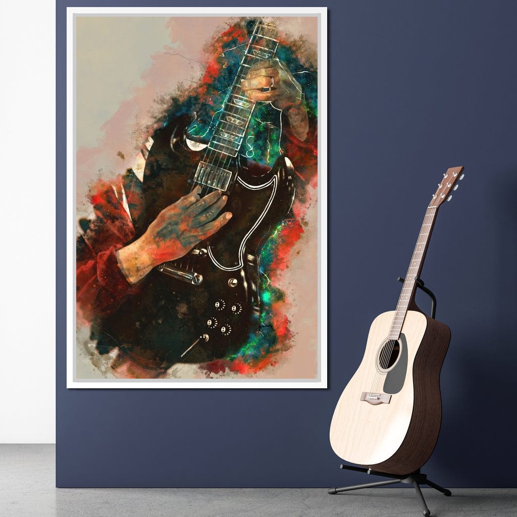Angus Young's Guitar Canvas Wall Art