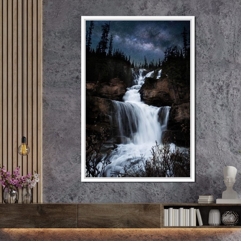 Milky Way Waterfall Canvas Wall Art