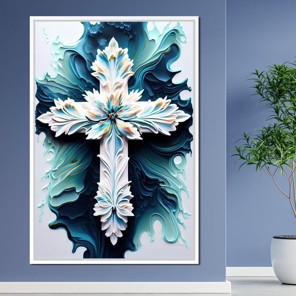 Floral Cross 06 Canvas Wall Art