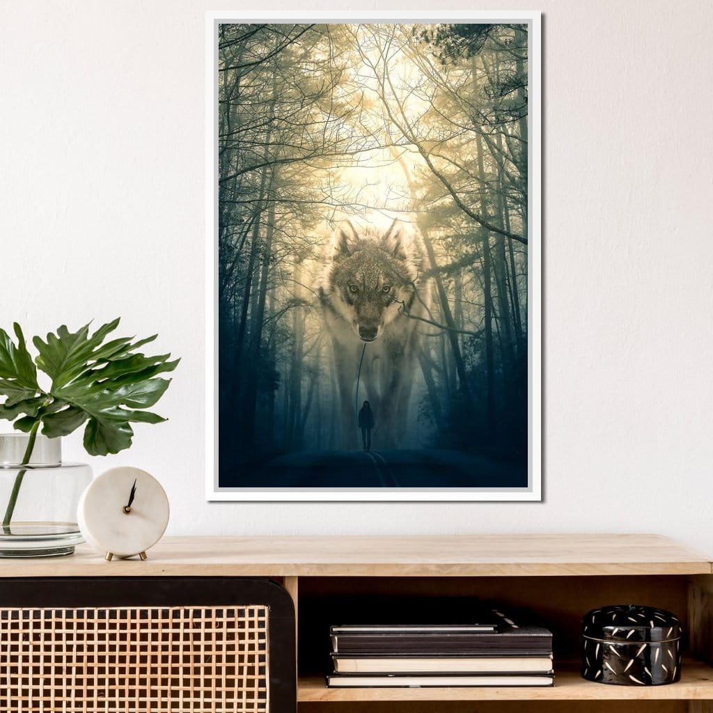 Wolf Walking - Alex Graphex Canvas Wall Art