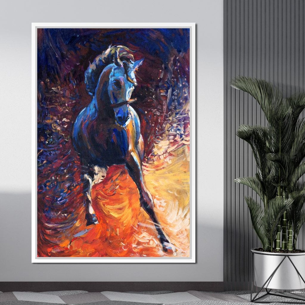 Blue Horse Canvas Wall Art