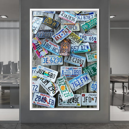 License Plates Canvas Wall Art