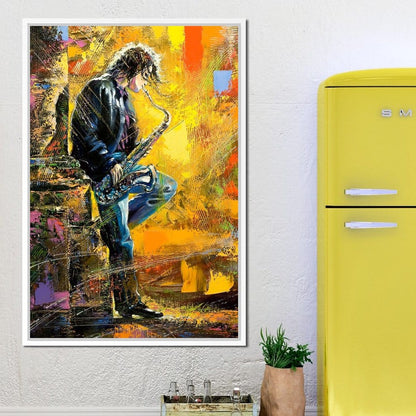 Man With Saxophone Canvas Wall Art