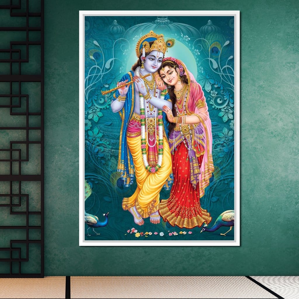 Radha & Krishna Couple Canvas Wall Art