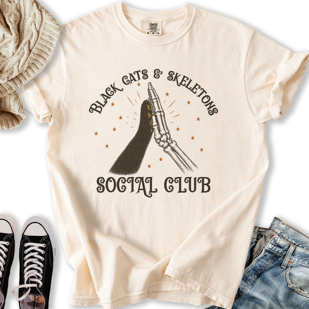 Black Cats & Skeletons Relaxed Tee