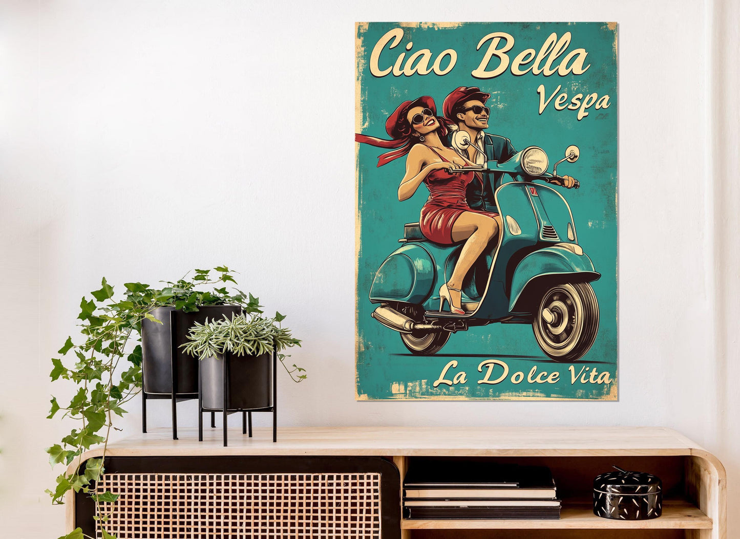 Vintage Italian Poster – Framed Canvas Print | Retro Italy Canvas Wall Art