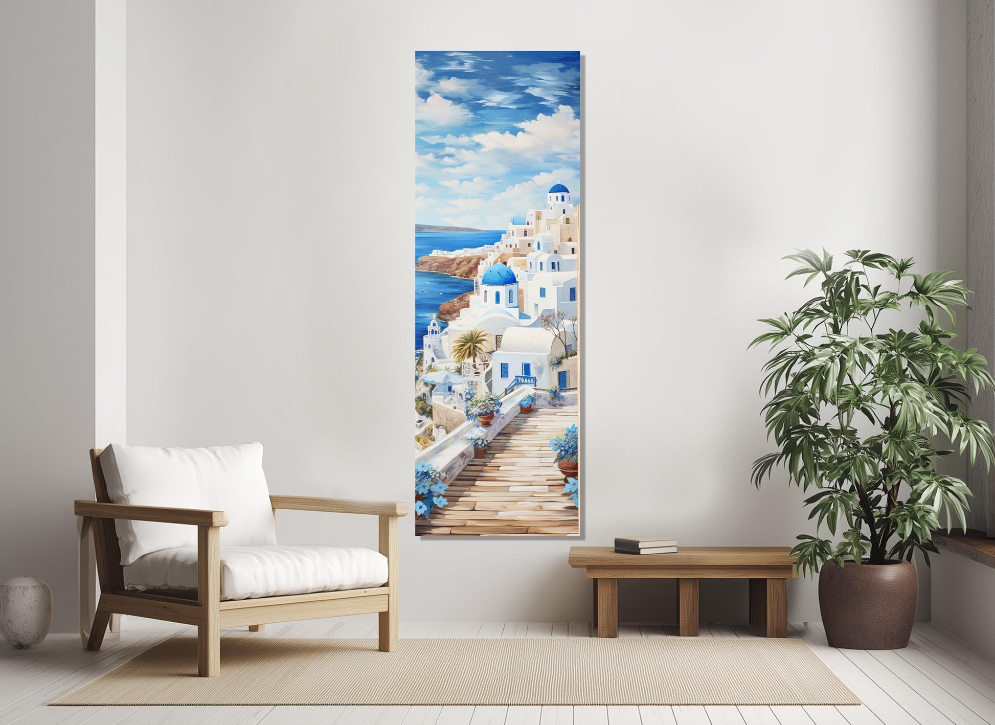 Santorini Canvas Print - Abstract Greece Wall Art | Framed & Ready to Hang