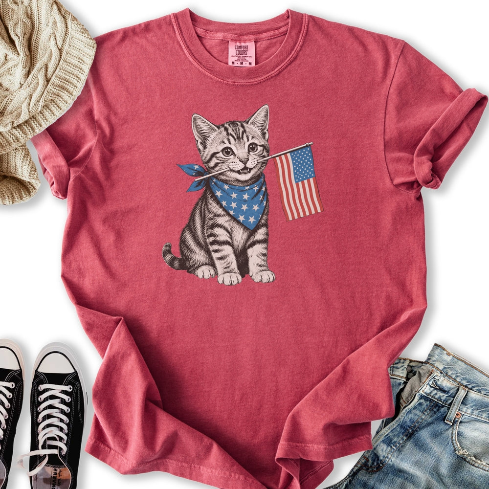 Cute July 4th Tabby Relaxed Tee