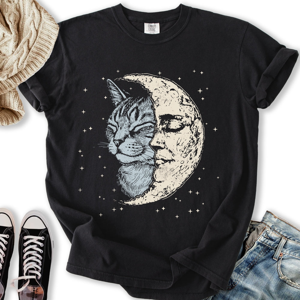 Celestial Cat Moon Relaxed Tee