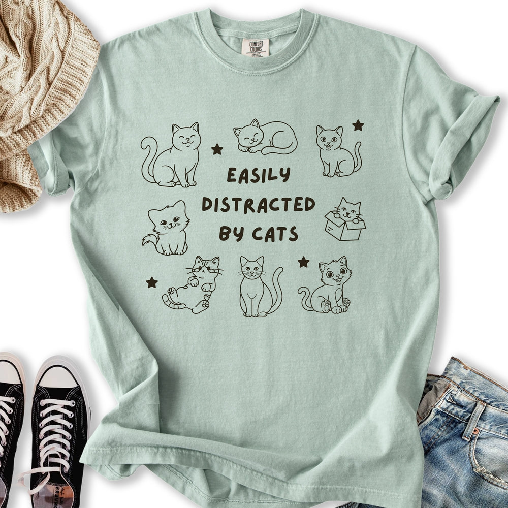 Distracted by Cats Relaxed Tee