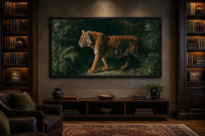 Bengal Tiger Canvas Print – Realistic Wildlife Wall Art for Living Room Decor