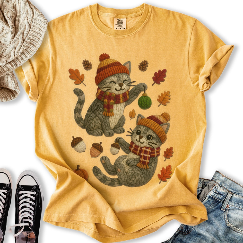 Fall Yarn Cats Relaxed Tee