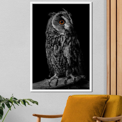 Black & White Owl Canvas Wall Art