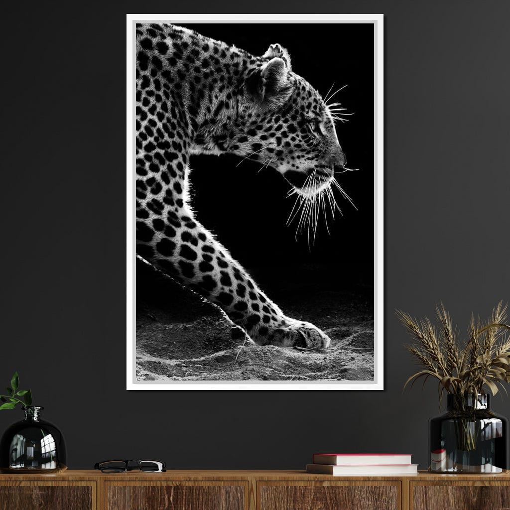 Black and white Leopard Canvas Wall Art