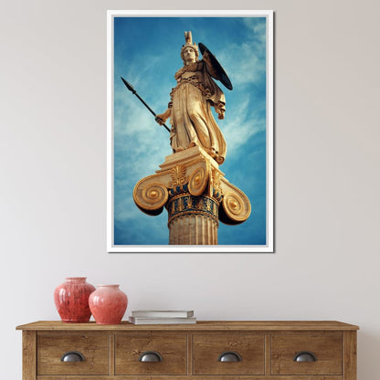 Athena Statue in Athens Canvas Wall Art