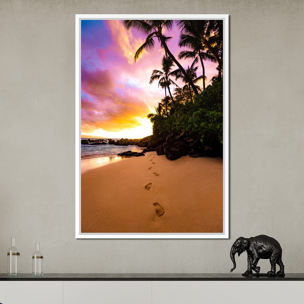 Footprints in the Sand Canvas Wall Art
