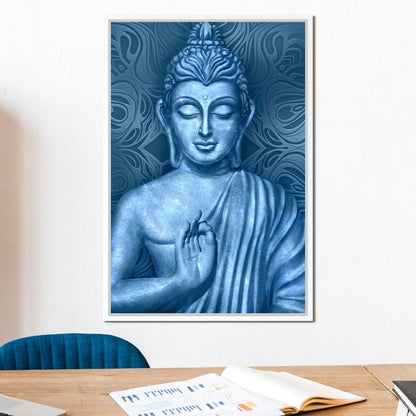 Blue Meditating Buddha Canvas Wall Art