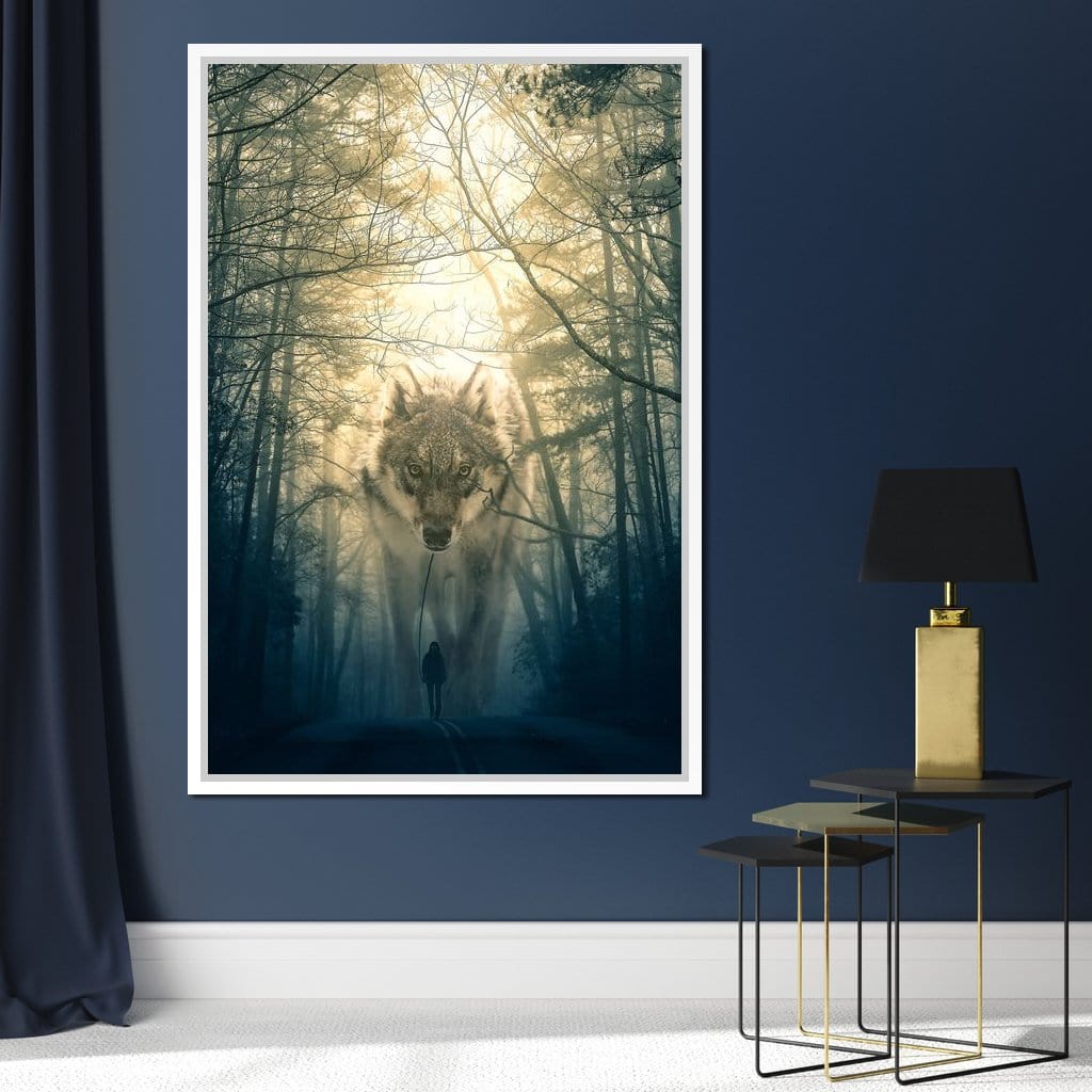 Wolf Walking - Alex Graphex Canvas Wall Art