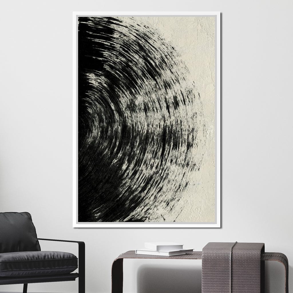 Abstract Black Circle Canvas Wall Art