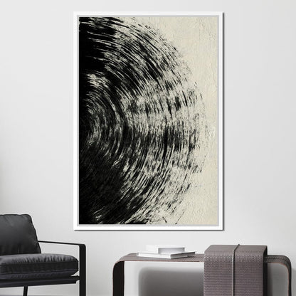 Abstract Black Circle Canvas Wall Art