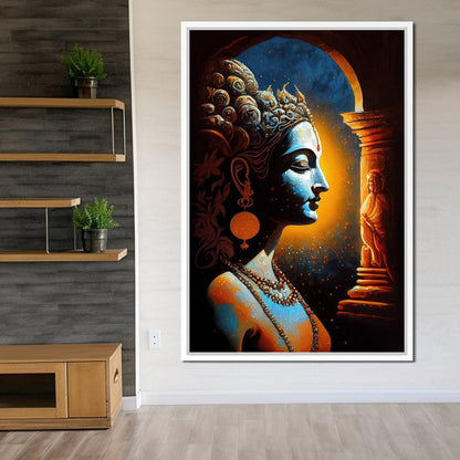 Krishna Temple Canvas Wall Art