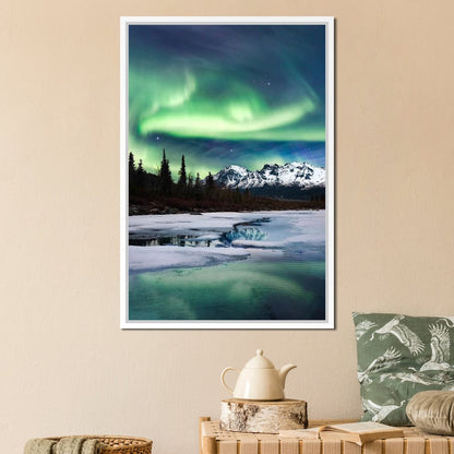 Northern Lights Landscape Canvas Wall Art