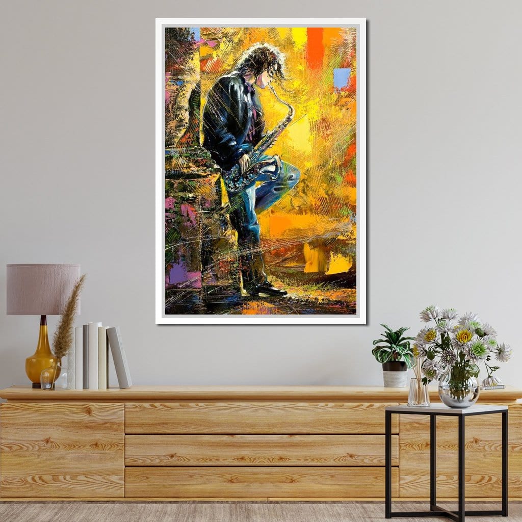 Man With Saxophone Canvas Wall Art