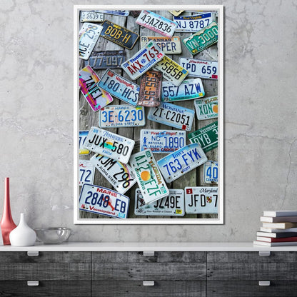License Plates Canvas Wall Art