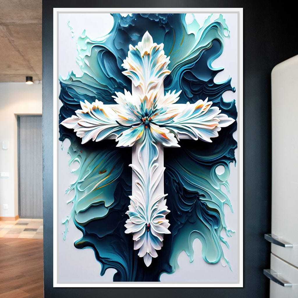 Floral Cross 06 Canvas Wall Art